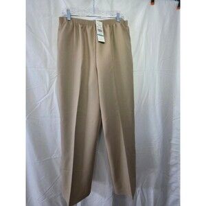 alfred dunner Women's Classics 9101 Tan Pull On Dress Pants Size 16 NWT